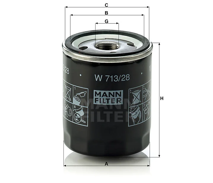 Mann-Filter - W 713/28 - Oil filter (spin-on)