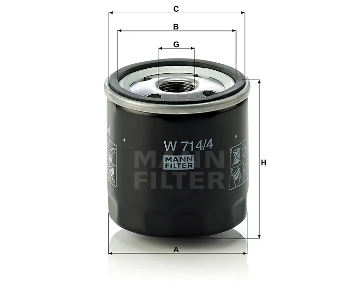 Mann-Filter - W 714/4 - Oil filter (spin-on)
