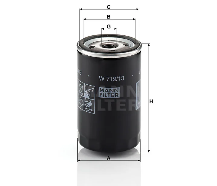 Mann-Filter - W 719/13 - Oil filter (spin-on)