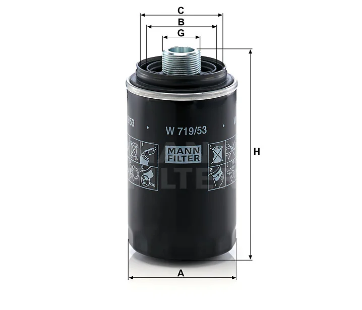 Mann-Filter - W 719/53 - Oil filter