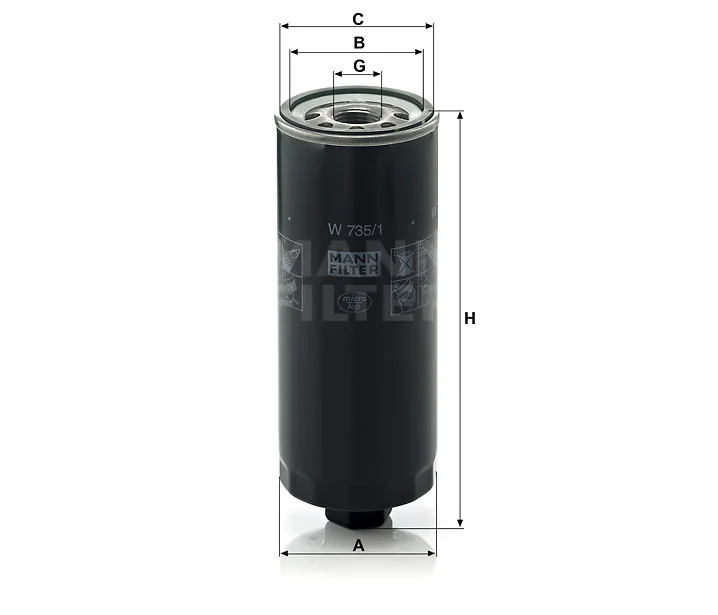 Mann-Filter - W 735/1 - Oil filter (spin-on)
