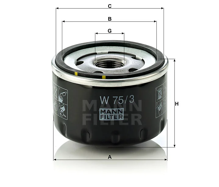 Mann-Filter - W 75/3 - Oil filter (spin-on)