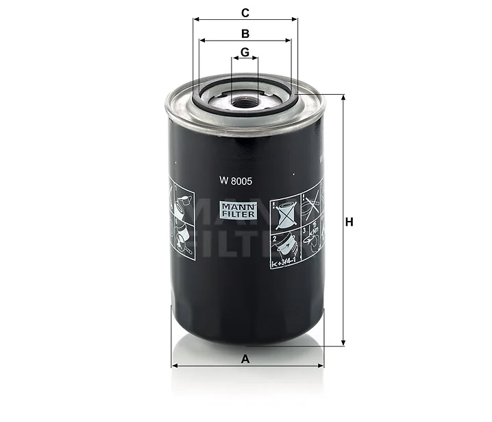 Mann-Filter - W 8005 - Oil filter spin-on