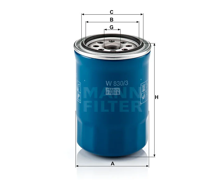 Mann-Filter - W 830/3 - Oil filter spin-on