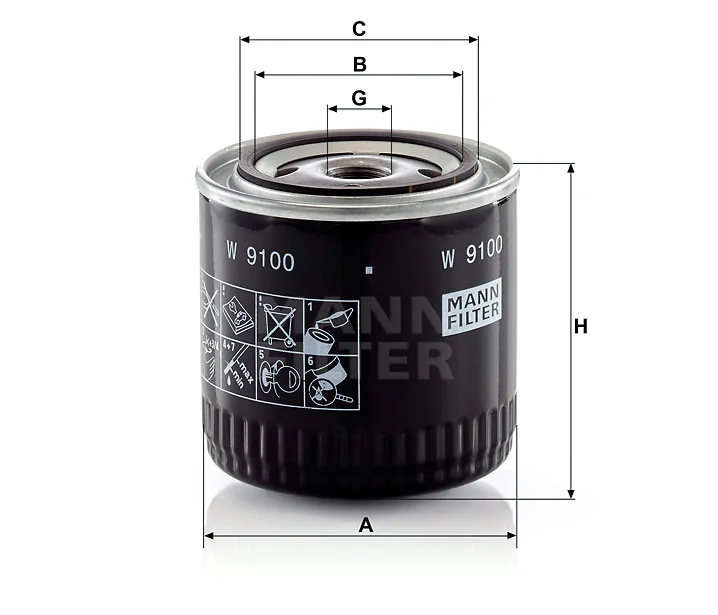 Mann-Filter - W 9100 - Oil filter