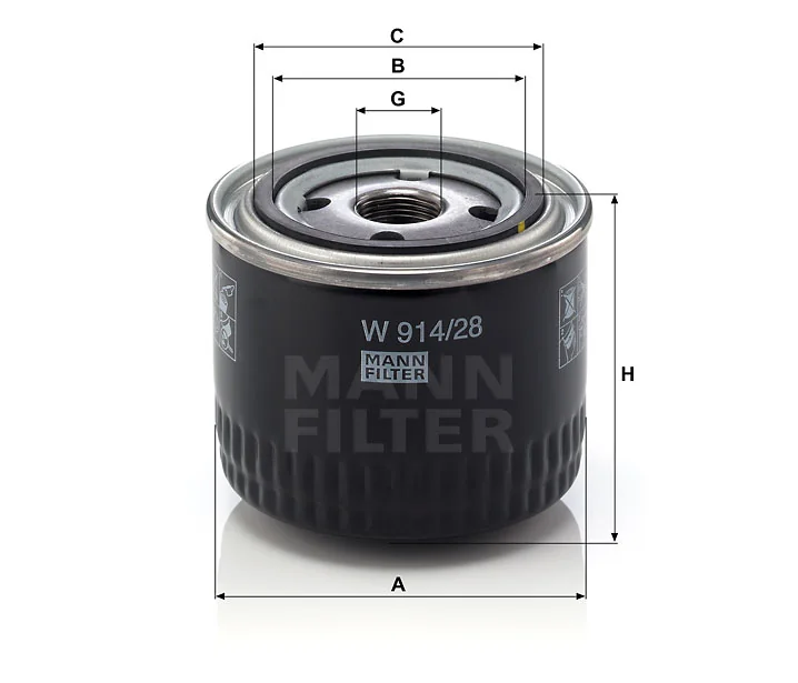 Mann-Filter - W 914/28 - Oil filter (spin-on)