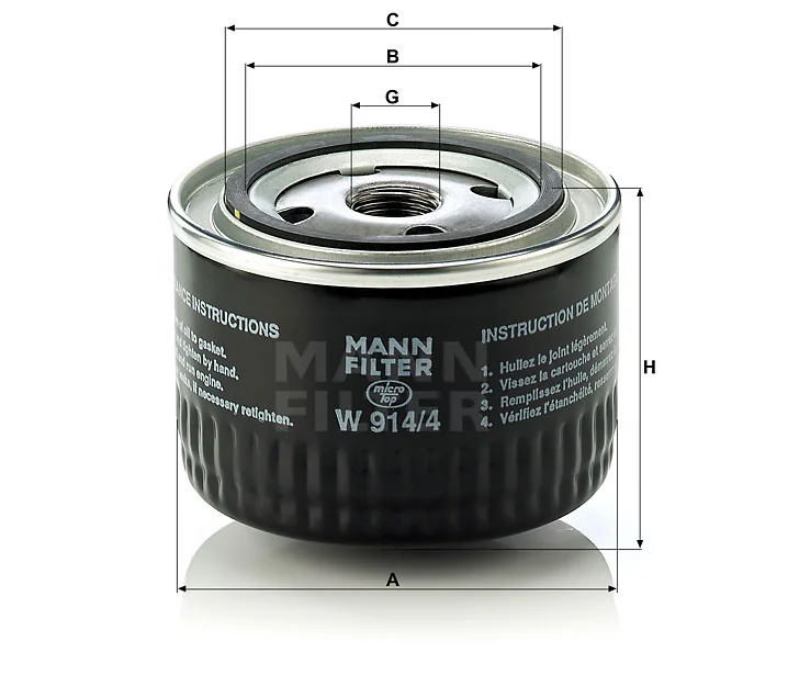Mann-Filter - W 914/4 - Oil filter