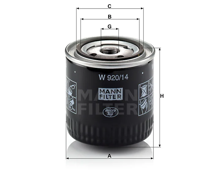 Mann-Filter - W 920/14 - Oil filter (spin-on)