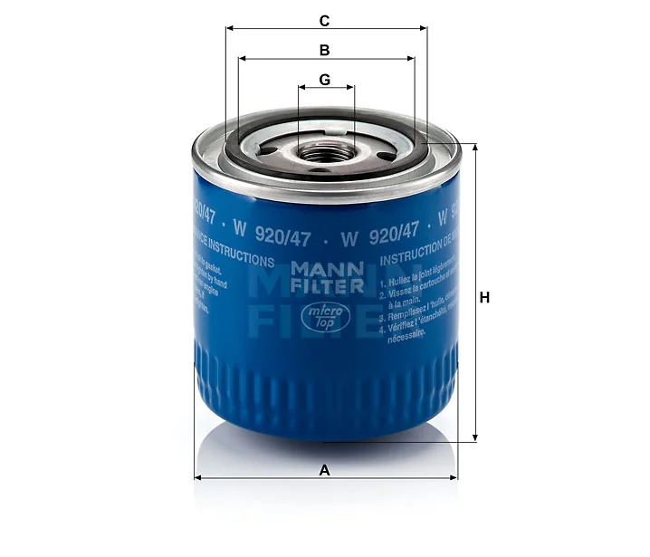 Mann-Filter - W 920/47 - Oil filter (spin-on)