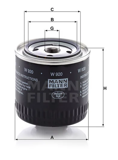 Mann-Filter - W 920 - Oil filter (spin-on)