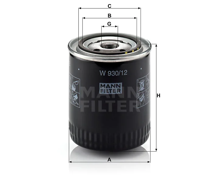 Mann-Filter - W 930/12 - Oil filter (spin-on)