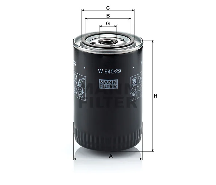 Mann-Filter - W 940/29 - Oil filter (spin-on)
