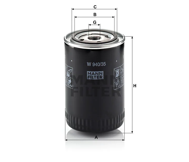 Mann-Filter - W 940/35 - Oil filter (spin-on)