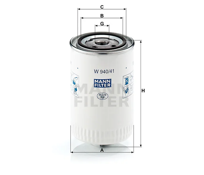 Mann-Filter - W 940/41 - Oil filter (spin-on)