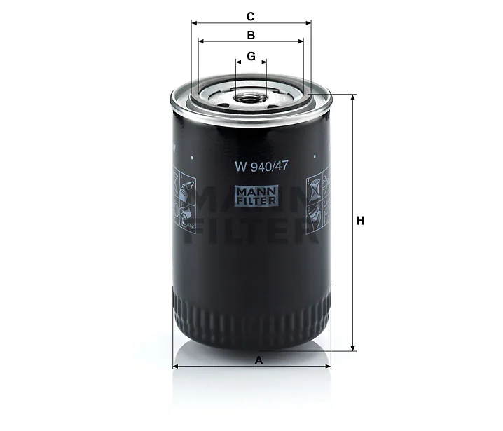Mann-Filter - W 940/47 - Oil filter (spin-on)