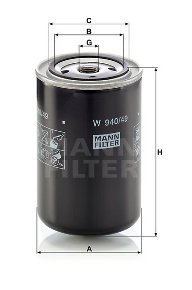 Mann-Filter - W 940/49 - Oil filter (spin-on)