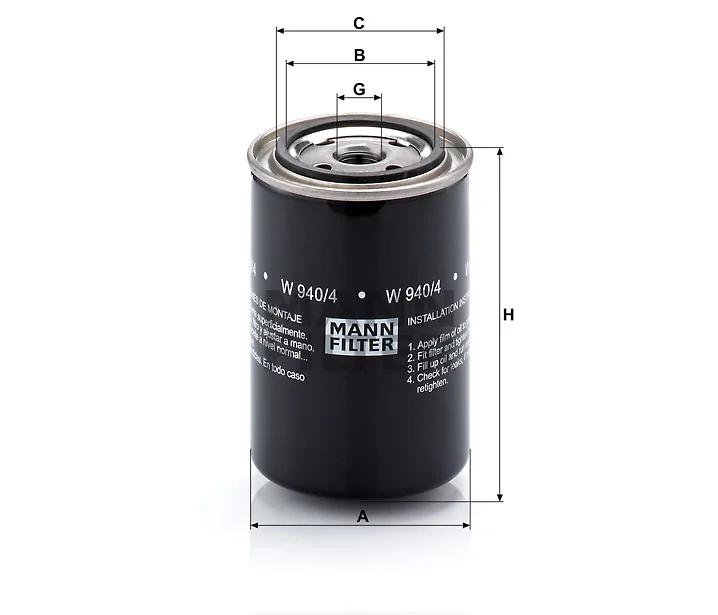 Mann-Filter - W 940/4 - Oil filter (spin-on)