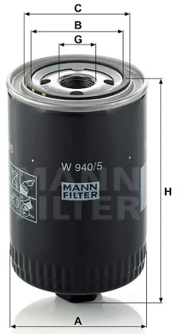Mann-Filter - W 940/5 - Oil filter spin-on