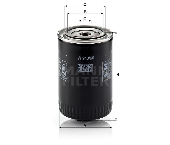 Mann-Filter - W 940/66 - Oil filter (spin-on)