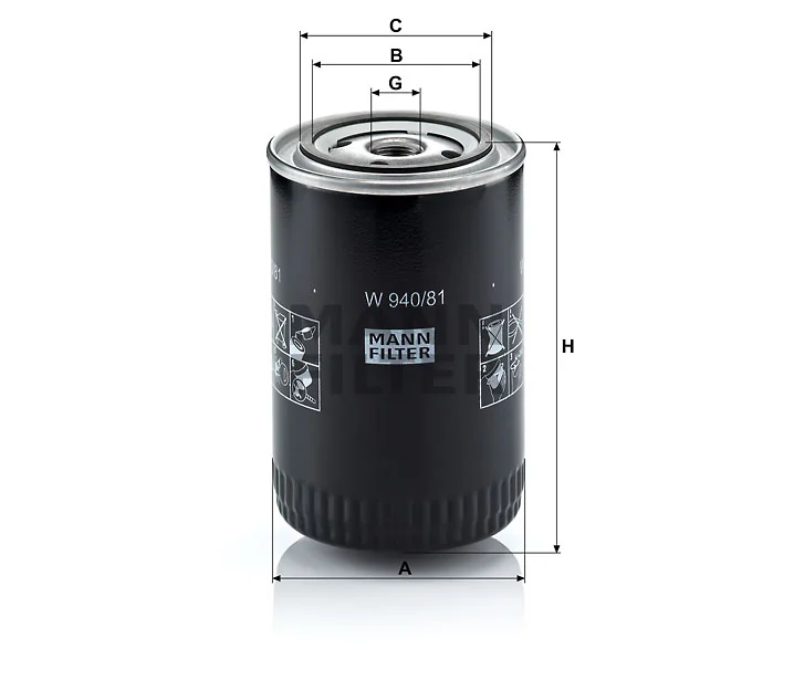 Mann-Filter - W 940/81 - Oil filter (spin-on)