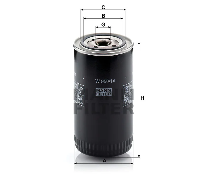 Mann-Filter - W 950/14 - Oil filter (spin-on)