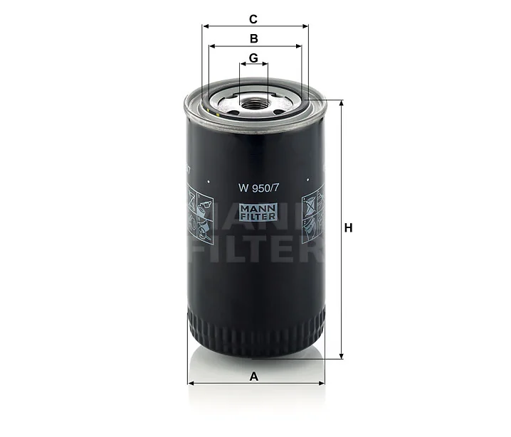 Mann-Filter - W 950/7 - Oil filter (spin-on)