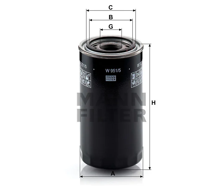 Mann-Filter - W 951/5 - Hydraulic filter spin-on