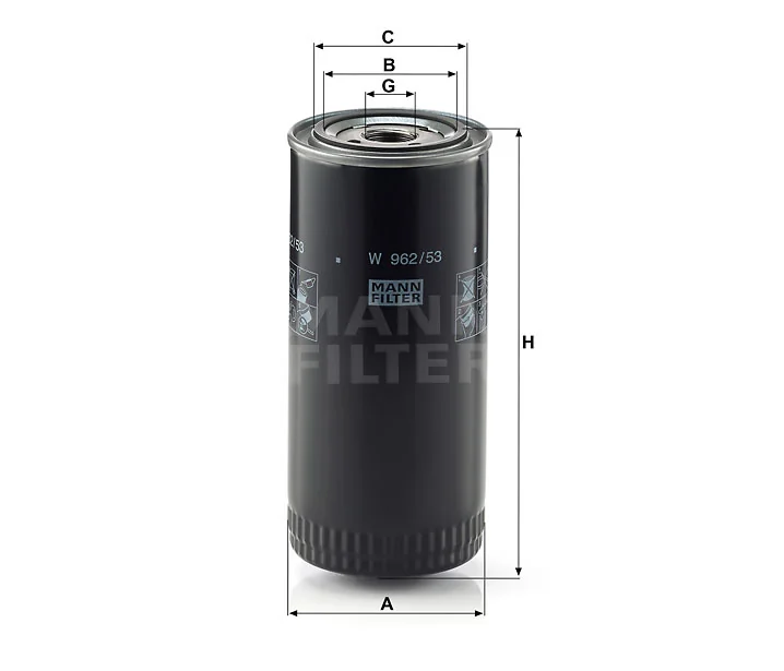 Mann-Filter - W 962/53 - Oil filter (spin-on)