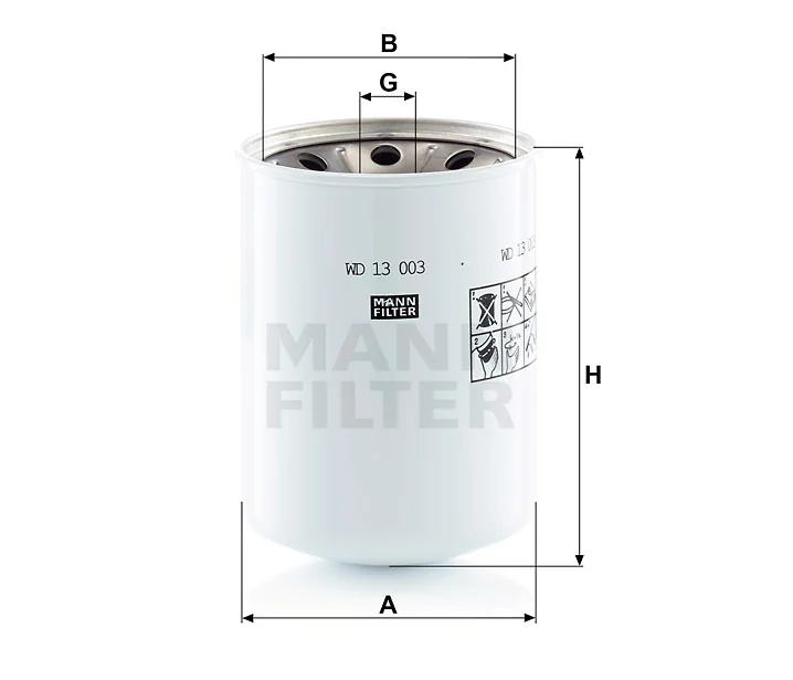 Mann-Filter - WD 13 003 x - Hydraulic filter spin-on