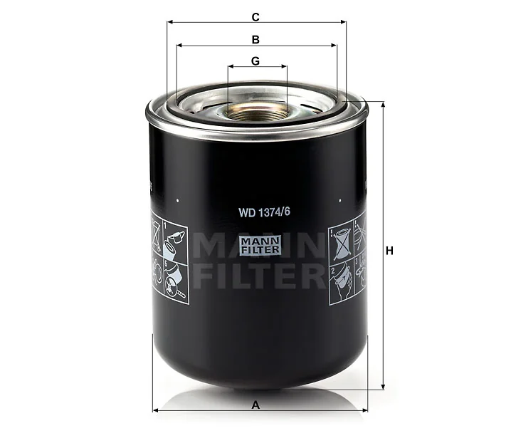 Mann-Filter - WD 1374/6 - Oil filter (spin-on)