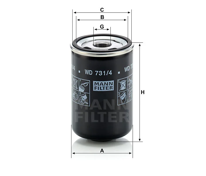 Mann-Filter - WD 731/4 - Oil filter (spin-on)