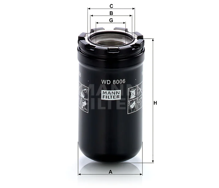 Mann-Filter - WD 8006 - Hydraulic filter spin-on