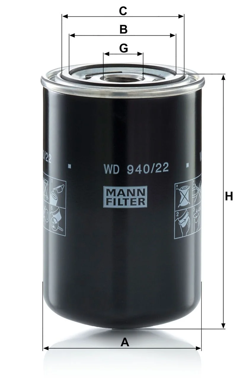 Mann-Filter - WD 940/22 - Wechselfilter spinon