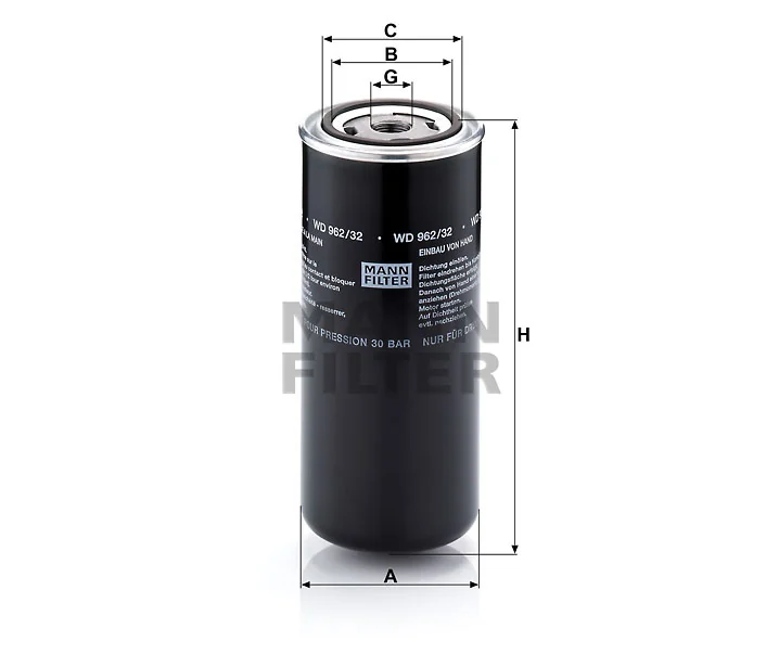 Mann-Filter - WD 962/32 - Oil filter (spin-on)