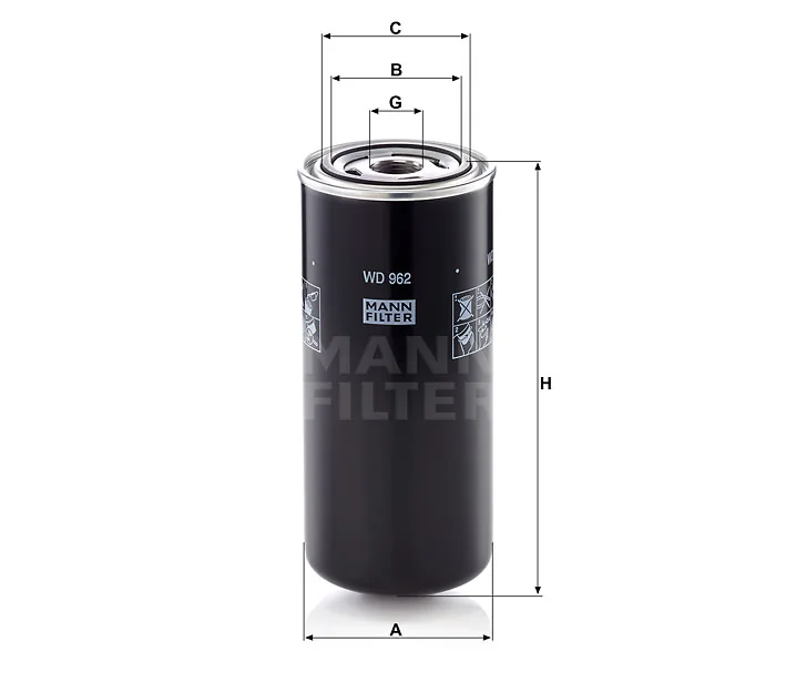 Mann-Filter - WD 962 - Oil filter spin-on