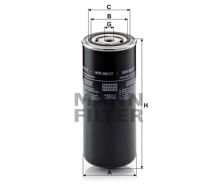 Mann-Filter - WDK 962/17 - Fuel filter spin-on