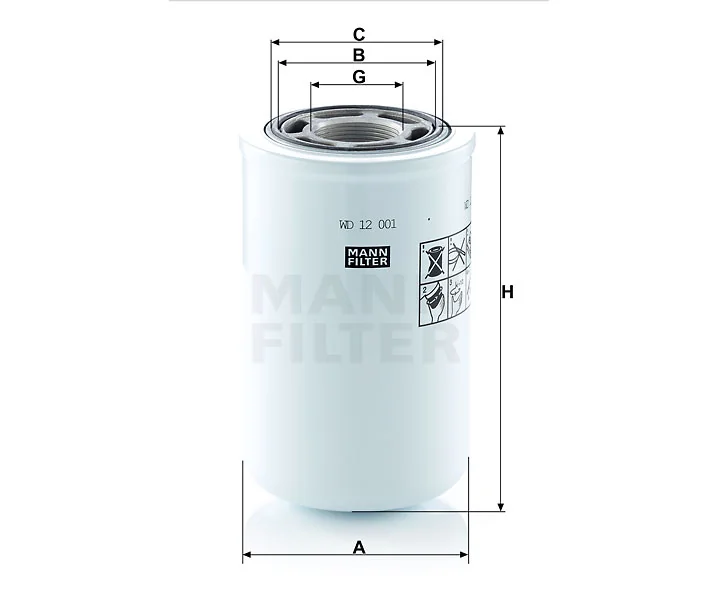 Mann-Filter - WH 12 001 - Oil filter