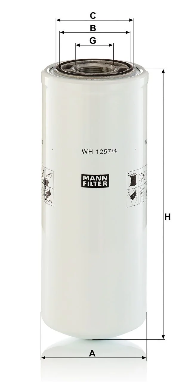 Mann-Filter - WH 1257/4 - Hydraulic filter spin-on