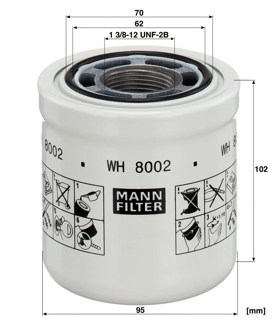 Mann-Filter - WH 8002 - Hydraulic filter element