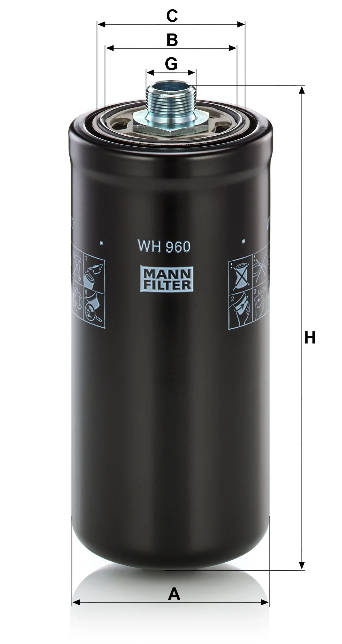 Mann-Filter - WH 960 - Hydraulic filter spin-on