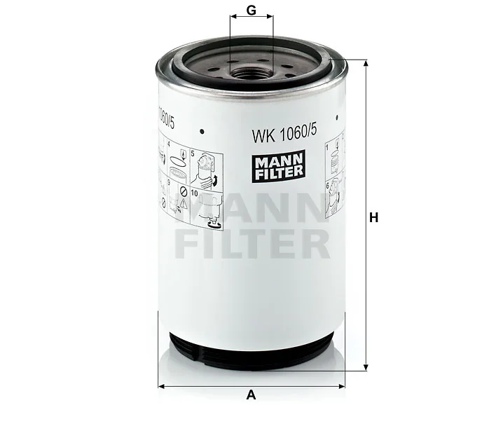 Mann-Filter - WK 1060/5 x - Fuel filter spin-on