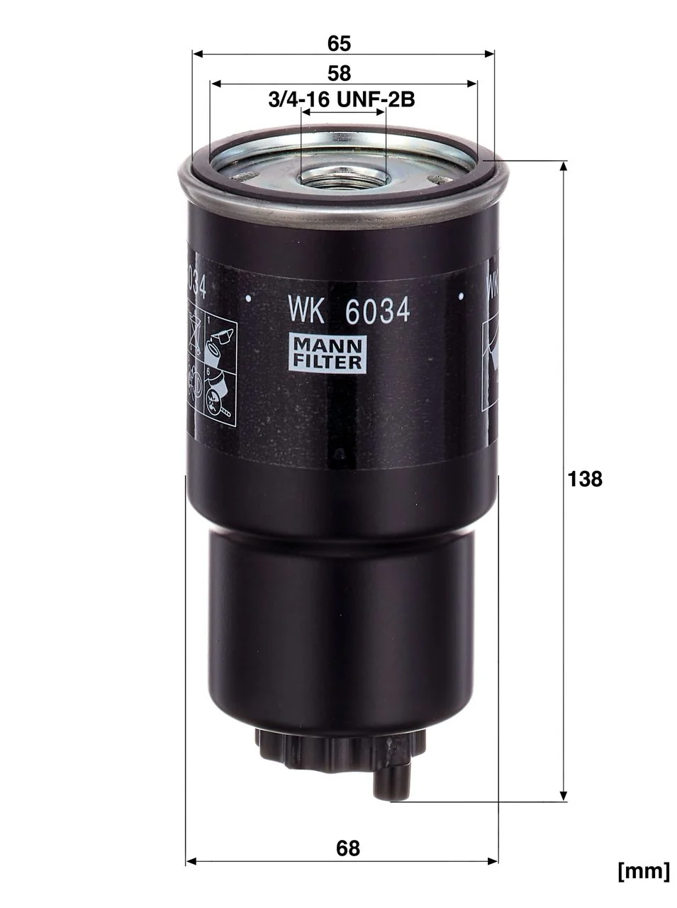 Mann-Filter - WK 6034 - Fuel filter spin-on
