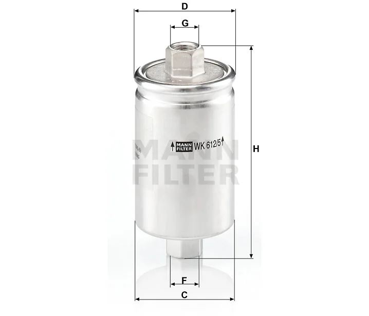 Mann-Filter - WK 612/5 - Fuel filter in-line