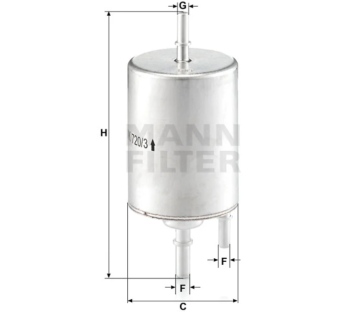 Mann-Filter - WK 720/3 - Fuel filter in-line