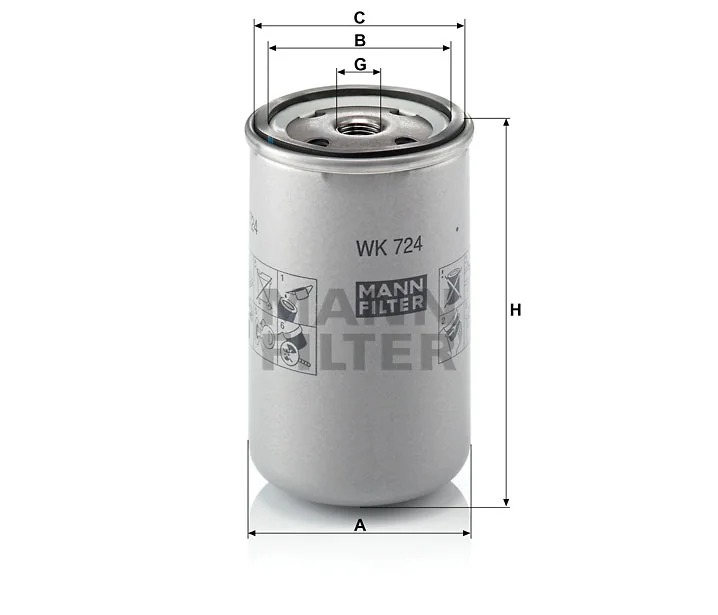 Mann-Filter - WK 724 - Fuel filter spin-on
