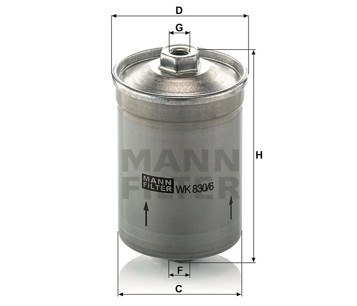 Mann-Filter - WK 830/6 - Fuel filter in-line