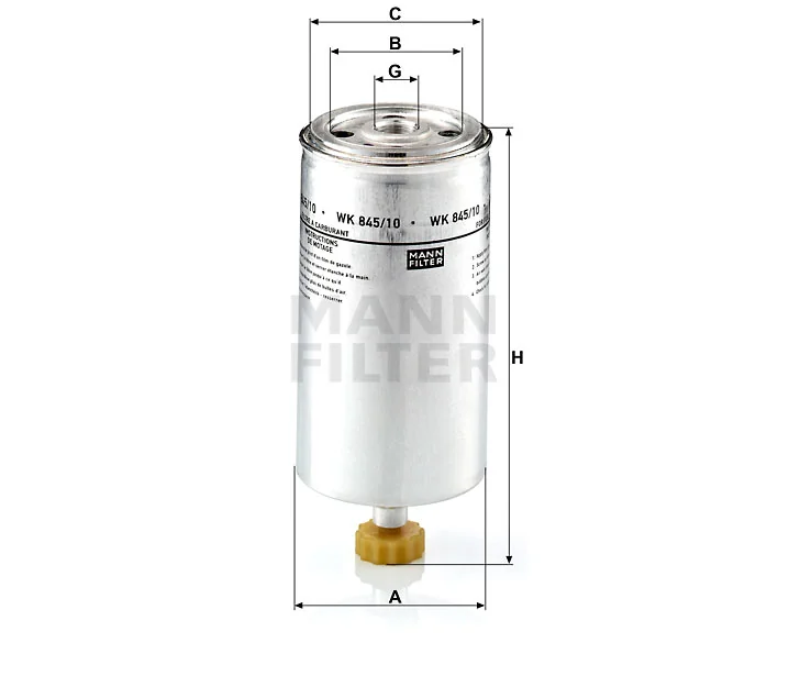 Mann-Filter - WK 845/10 - Fuel filter spin-on