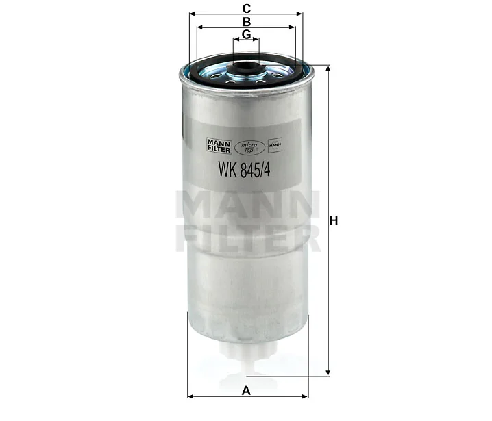 Mann-Filter - WK 845/4 - Fuel filter spin-on