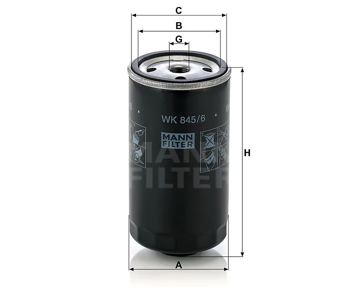 Mann-Filter - WK 845/6 - Fuel filter