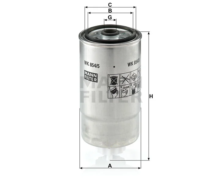 Mann-Filter - WK 854/5 - Fuel filter